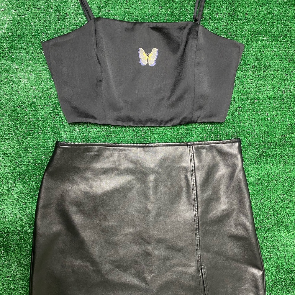 Black Zara skirt set